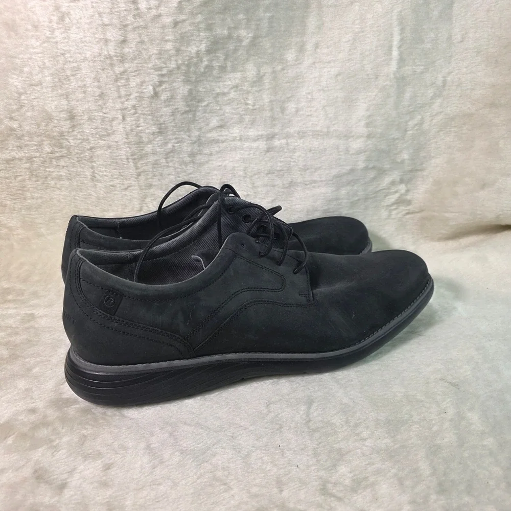 Rockport Garett Plain Toe Black Leather Oxford Shoes Mens 13M NEW